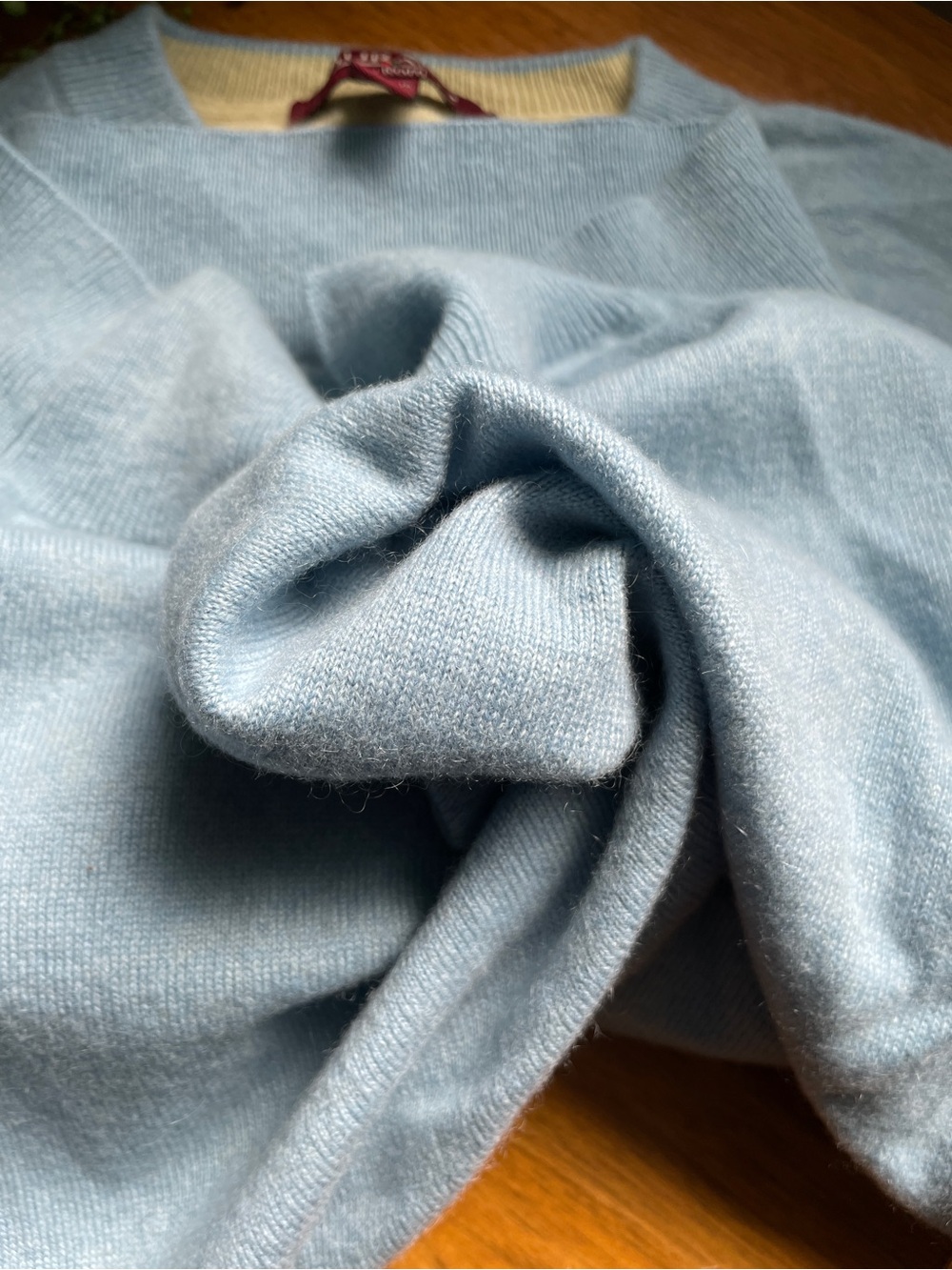 Merino Wool Murano Sweater M/M baby Blue Raglan Crewneck Luxury Knit LN/nwot - Picture 3 of 14